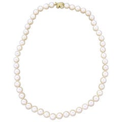 Tiffany & Co Classics Diamond Gold Pearl Necklace