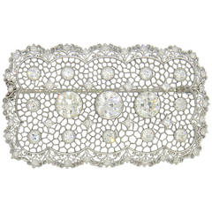 Impressive Buccellati Honeycomb Diamond Gold Large Brooch Pin 7