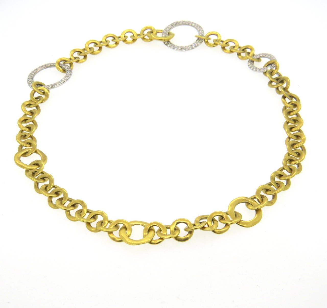 Pomellato Maglia Gold Diamond Necklace In New Condition In Lambertville, NJ