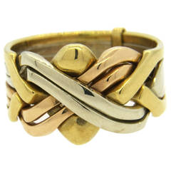 Unoaerre Tri Color Gold Puzzle Ring