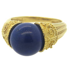 Greek Lapis Lazuli Gold Ring