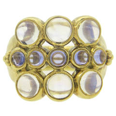Temple St. Clair Moonstone Tanzanite Gold Ring