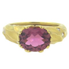 Pedro Boregaard Pink Tourmaline Diamond Gold Ring