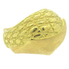 Pedro Boregaard Lizard Skin Gold Dome Ring