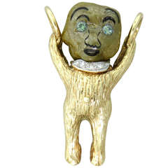 One of a Kind Unusual Gold Rough Diamond Pendant