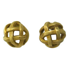 Angela Cummings Gold Cage Earrings
