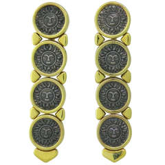 Marina B Gold Sun Coin Drop Earrings 8
