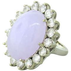 Gold Lavender Jadeite Jade Diamond Cocktail Ring Gold Lavender Jadeite Jade Diamond Cocktail Ring
