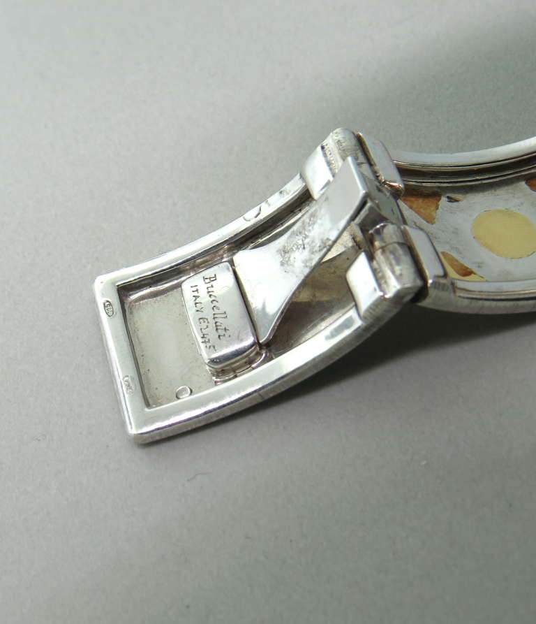 Classic Buccellati Geminato Silver Gold Cuff Bracelet 1