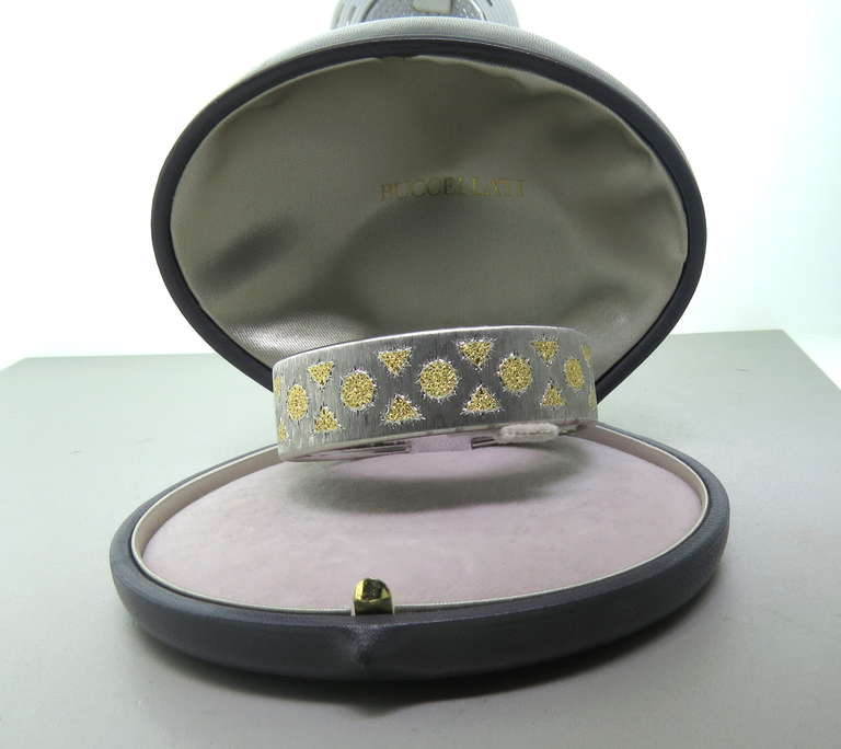 Classic Buccellati Geminato Silver Gold Cuff Bracelet 2