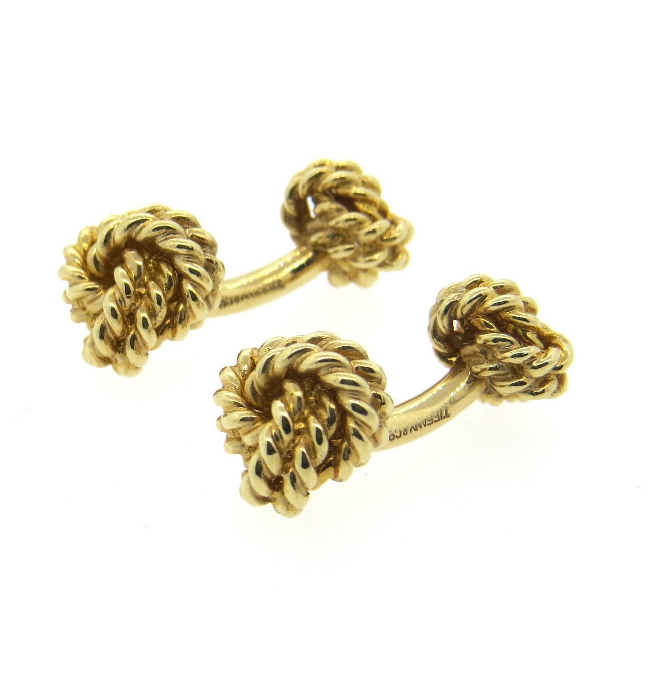 Tiffany & Co Woven Knot Cufflinks In Excellent Condition For Sale In Lambertville, NJ