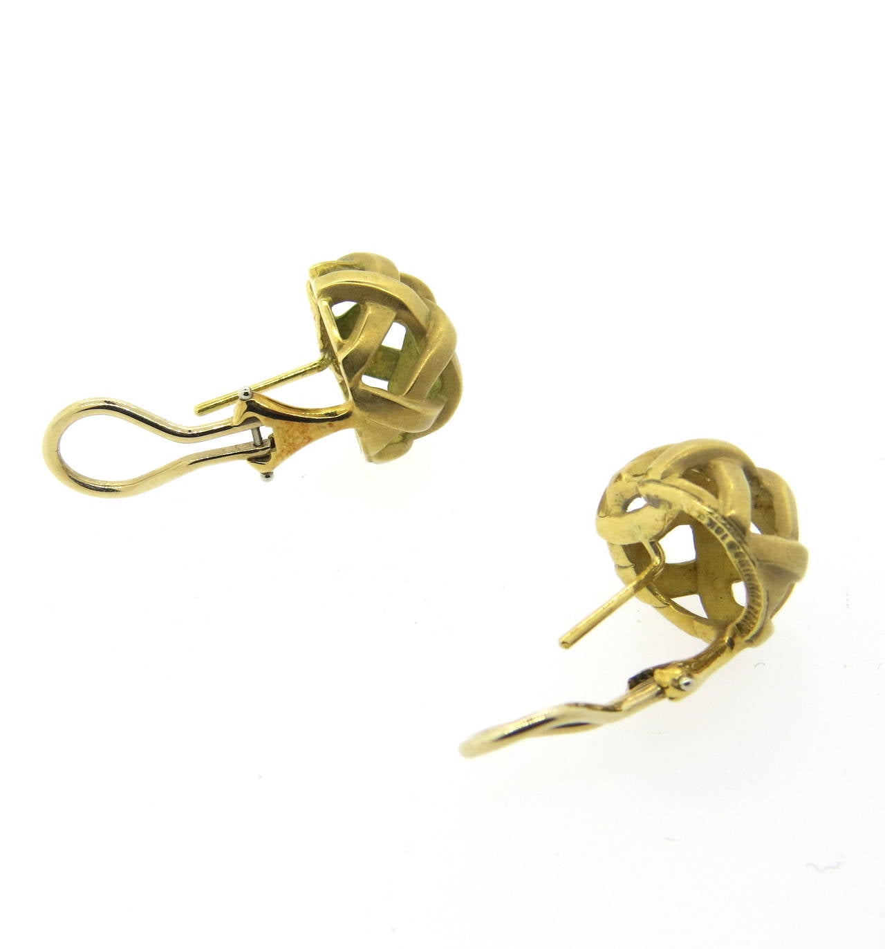 1980s Angela Cummings Gold Cage Earrings In Excellent Condition In Lambertville, NJ
