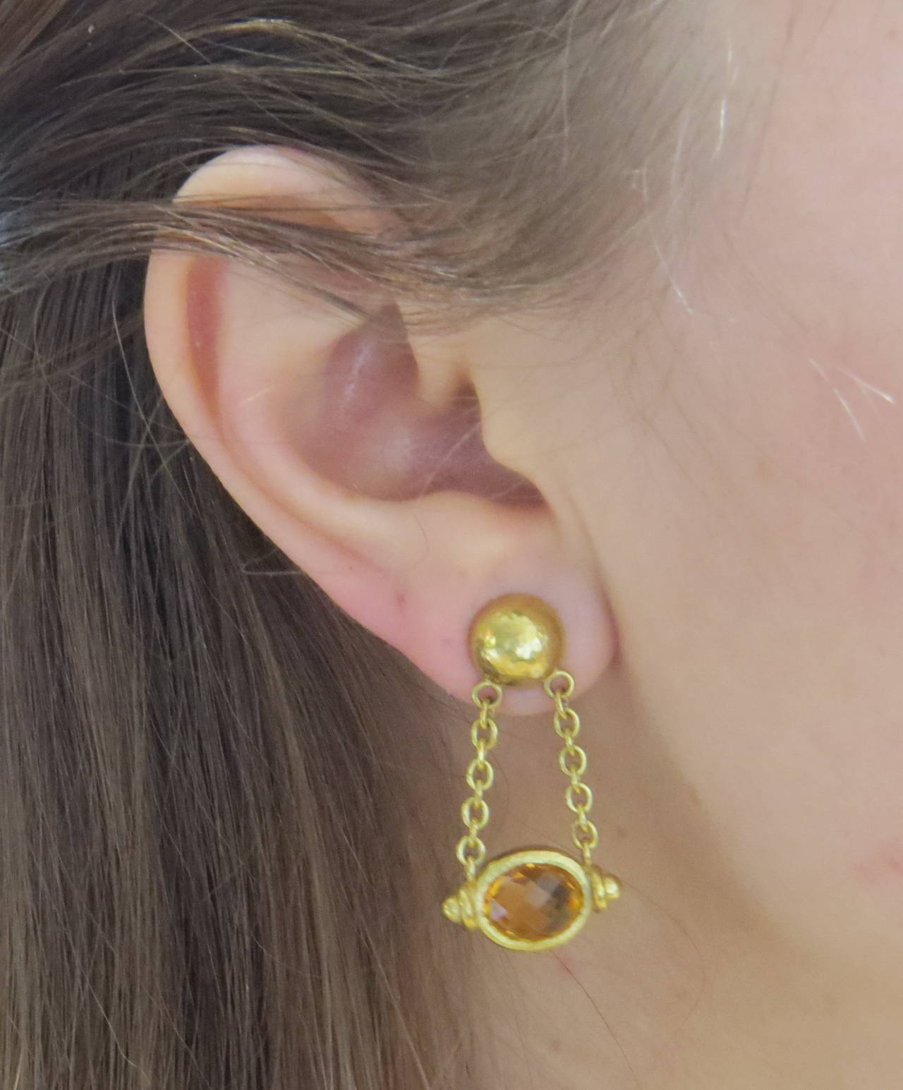 Women's Elizabeth Locke Gold Citrine Earrings