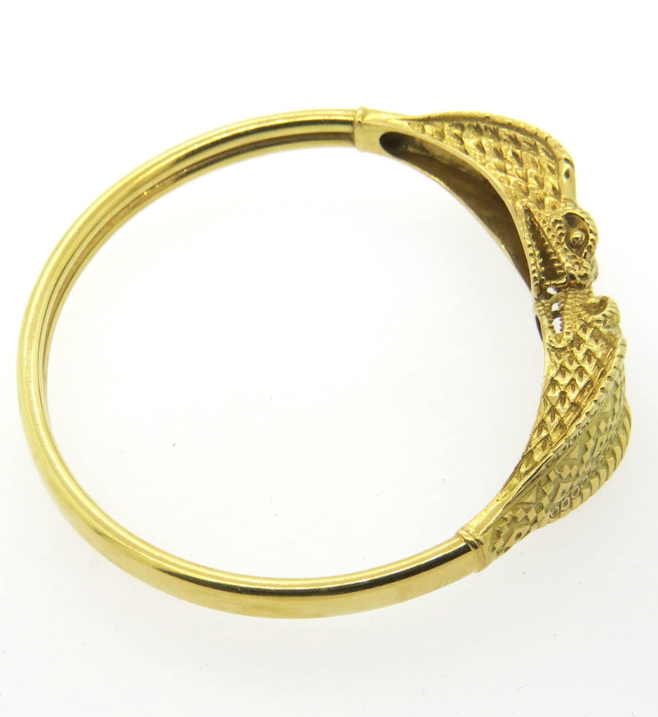 Greek Gold Cobra Snake Bangle Bracelet at 1stDibs