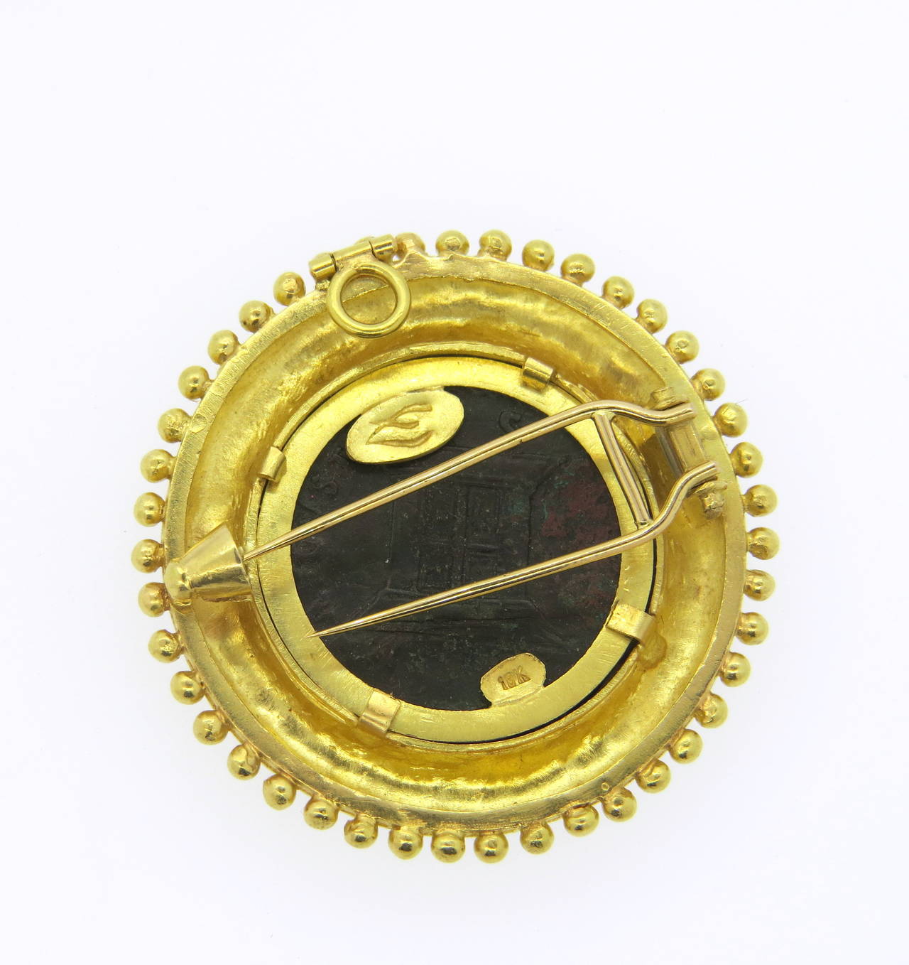 Elizabeth Locke Gold Ancient Coin Brooch Pin In Excellent Condition In Lambertville, NJ
