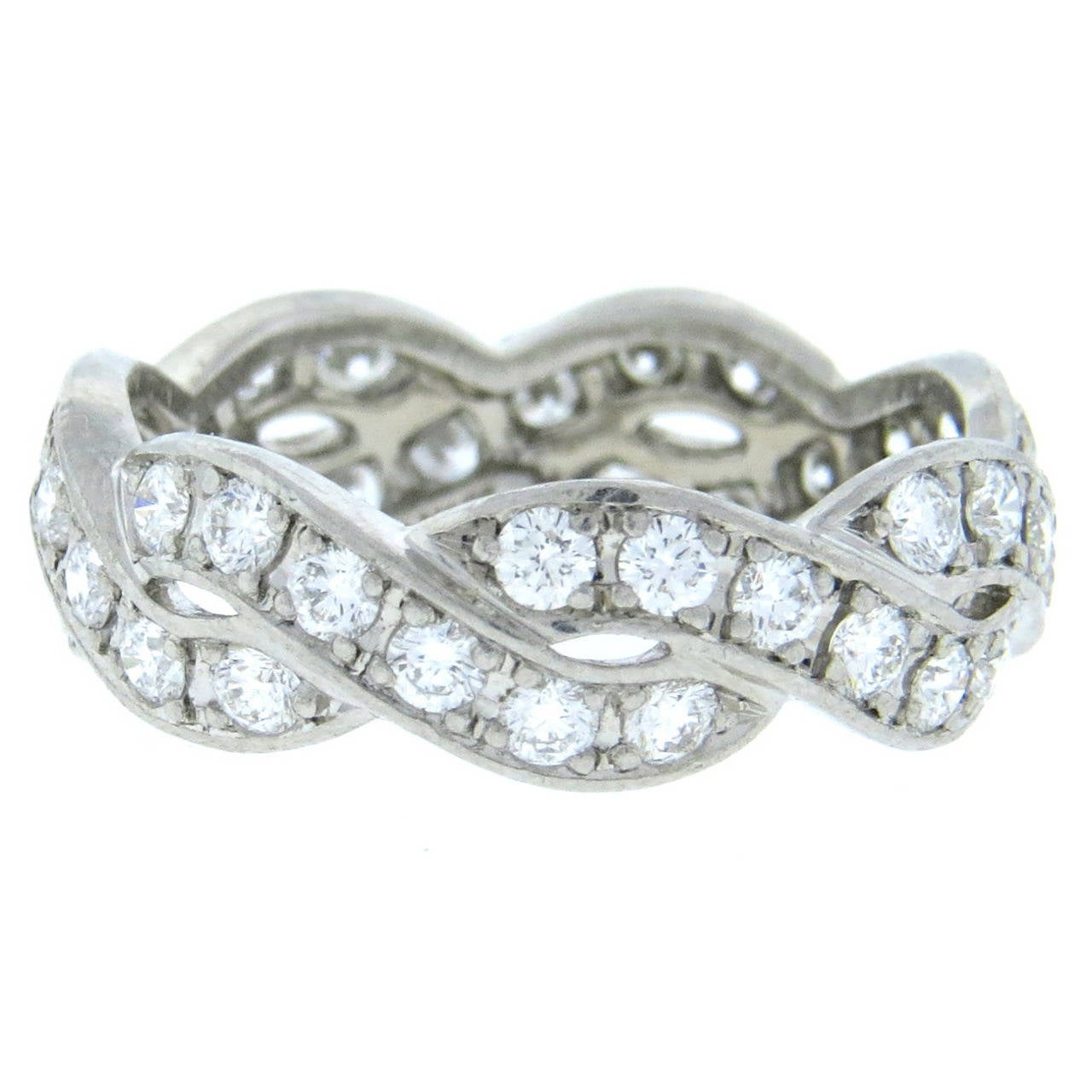 Platinum Diamond Braided Band Ring