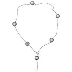 Mikimoto Pearls In Motion Gold Diamond Tahitian Pearl Necklace