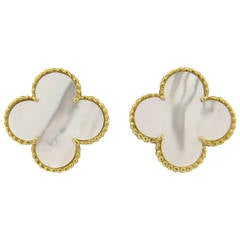 Van Cleef 
Arpels Magic Alhambra Mother of Pearl Gold Earrings