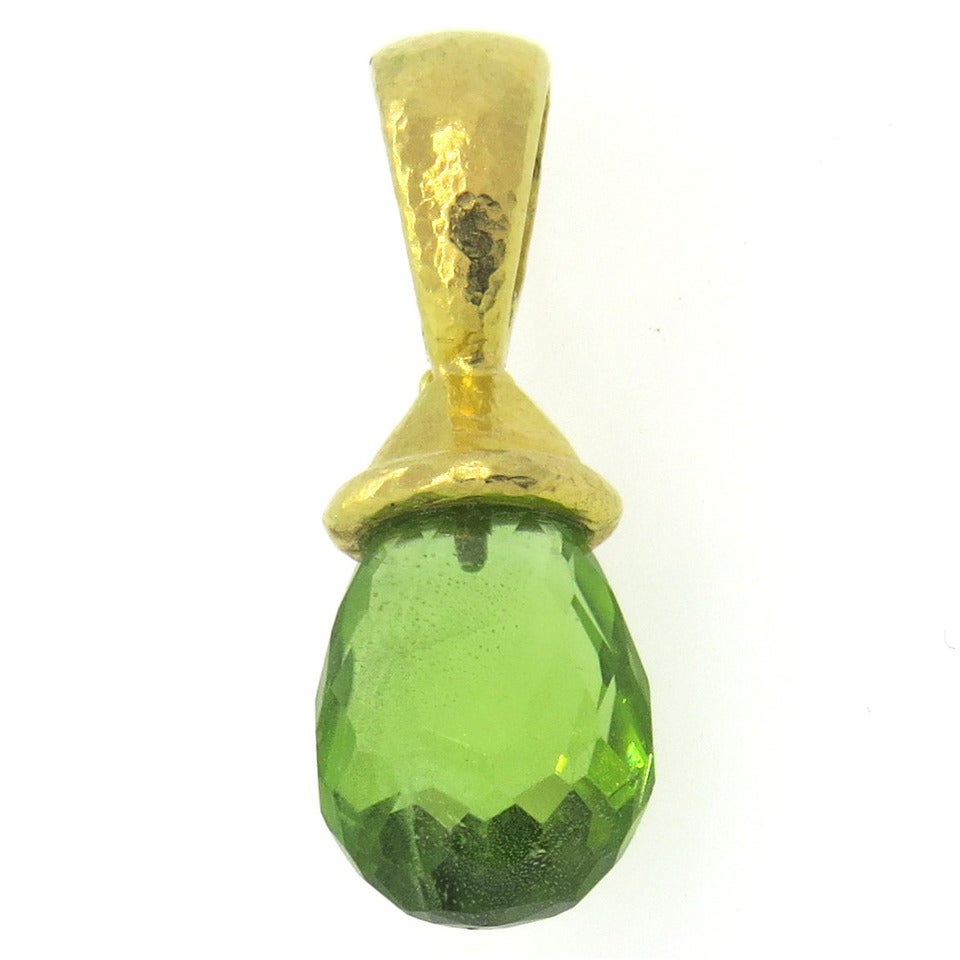 Elizabeth Locke Gold Peridot Enhancer Pendant