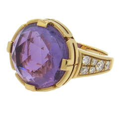 Bulgari Parentesi Gold Diamond Amethyst Ring