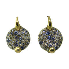 Pomellato Sabbia Gold Sapphire Diamond Earrings