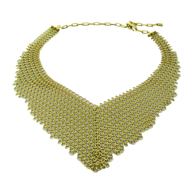 Diane Von Furstenberg for H Stern Diamond Gold Mesh Bib Necklace
