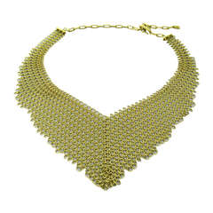 Diane Von Furstenberg for H Stern Diamond Gold Mesh Bib Necklace