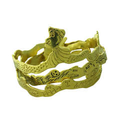Jean Mahie Yellow Gold Charming Monsters Bangle Bracelet Set Jean Mahie Yellow Gold Charming Monsters Bangle Bracelet Set