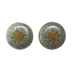 Buccellati Silver Gold Button Earrings