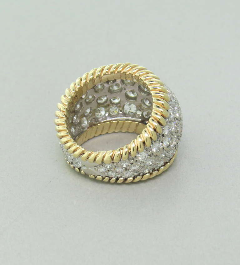 1970s Gold Diamond Dome Ring In Excellent Condition In Lambertville, NJ