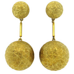 Chic Textured Gold Ball Earrings