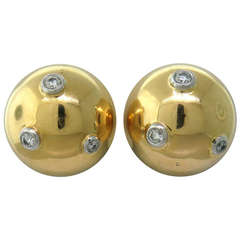1980s Paloma Picasso Tiffany & Co Gold Diamond Earrings