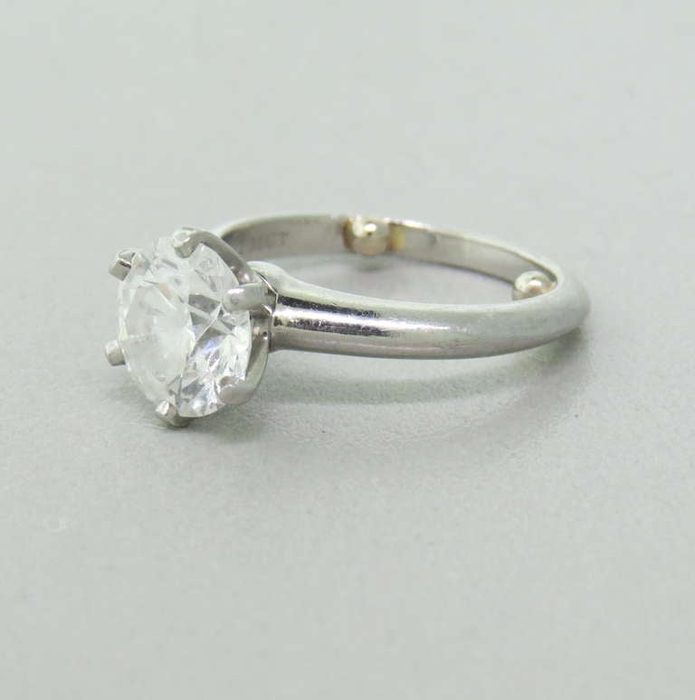 Tiffany & Co. 2.31ct Diamond Platinum Engagement Ring In Excellent Condition In Lambertville, NJ