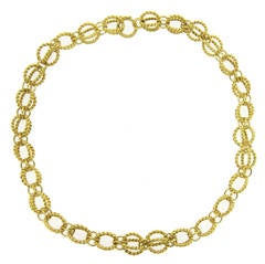 Tiffany & Co. Schlumberger Gold Circle Rope Necklace