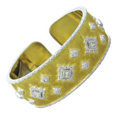 Buccellati Gold Diamond Cuff Bracelet