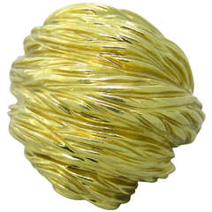 Vintage 1980s Large Gold Dome Ring