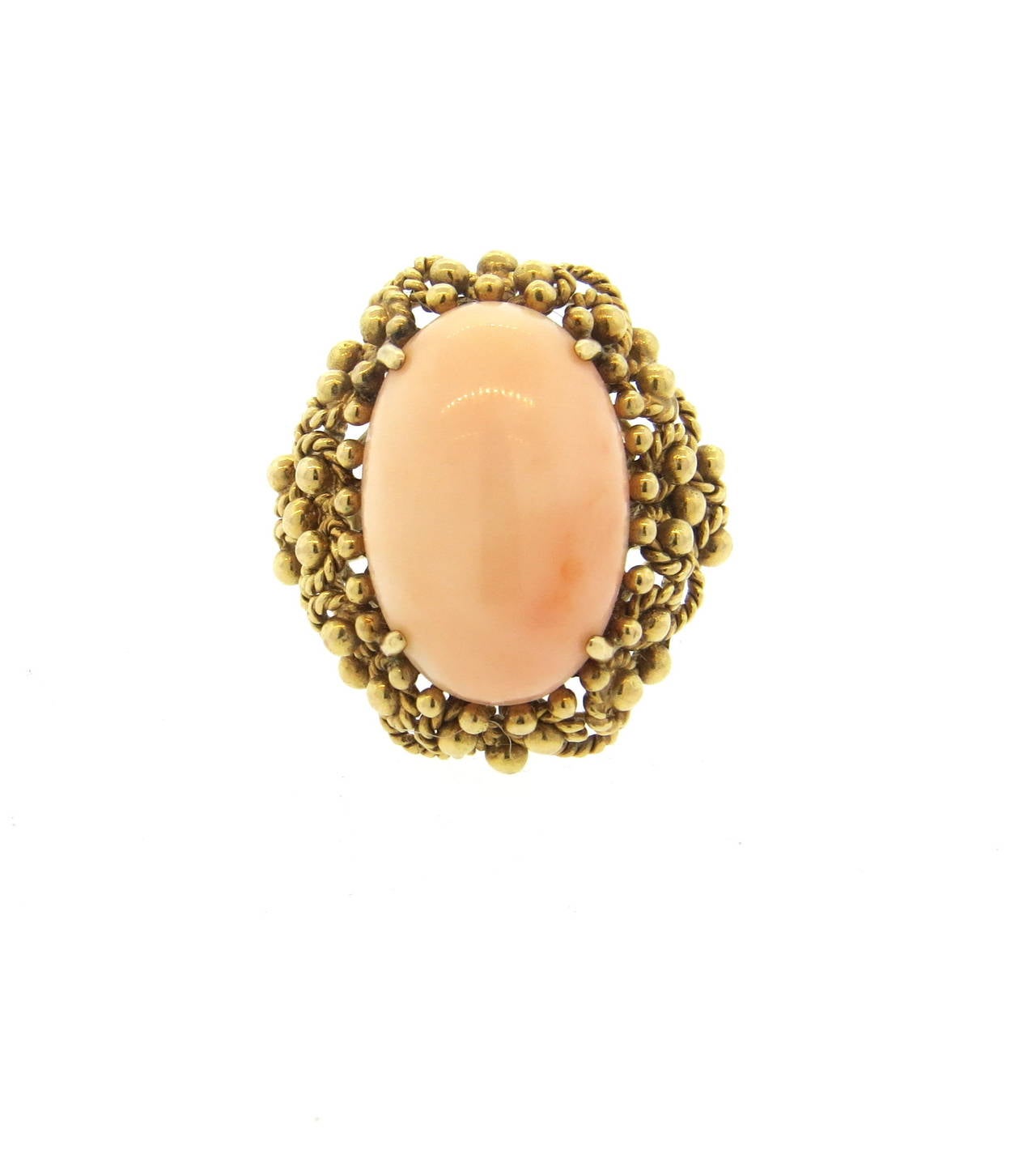 Women's 1960s Angel Skin Coral Gold Ring