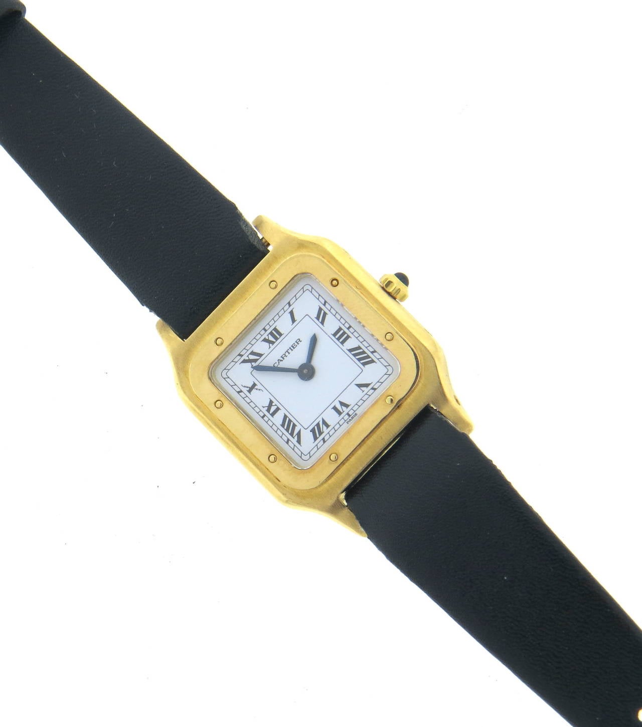 Cartier Yellow Gold Santos Mecanique Wristwatch In Excellent Condition In Lambertville, NJ