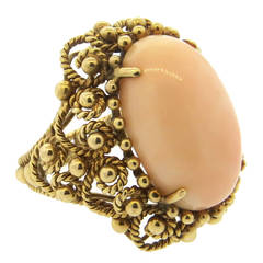 1960s Angel Skin Coral Gold Ring