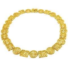 Ilias Lalaounis Geometric Swirl Motif Gold Necklace 10