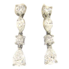 Tiffany & Co. Diamond Platinum Drop Earrings