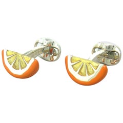 Deakin & Francis Sterling Orange Fruit Wedge Cufflinks