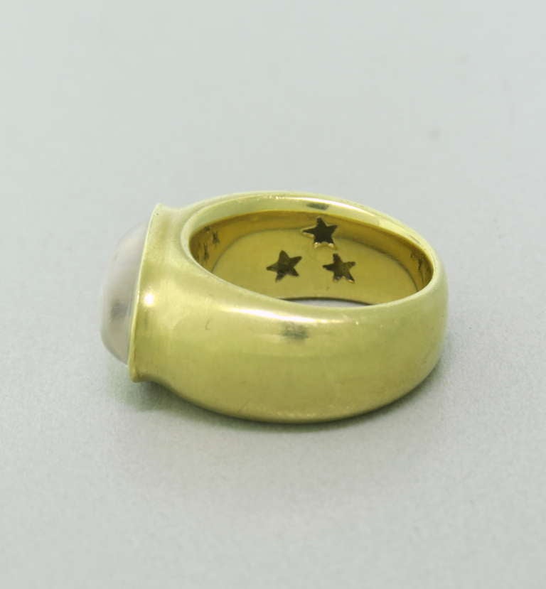 H. Stern Gold Moonstone Diamond Ring at 1stDibs