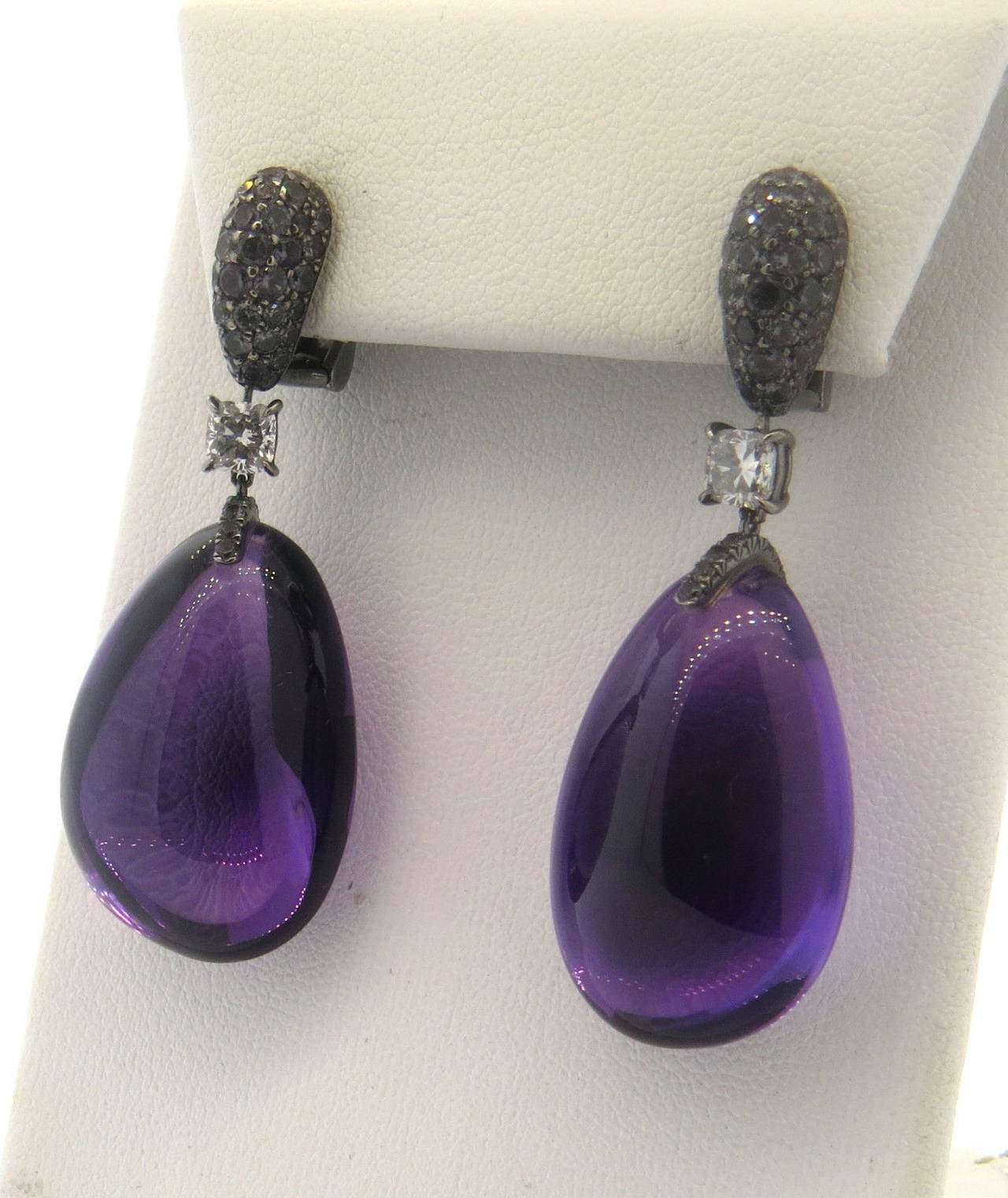 big amethyst earrings