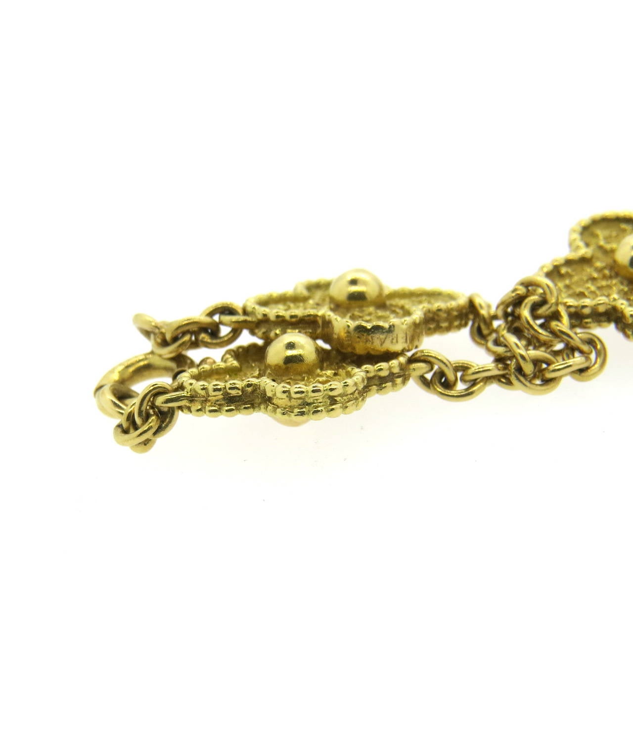 Van Cleef & Arpels Vintage Alhambra Twenty Motif Gold Clover Necklace In Excellent Condition In Lambertville, NJ
