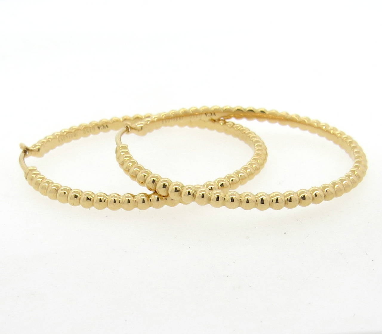 Van Cleef And Arpels Perlee Gold Beaded Hoop Earrings At 1stdibs Women S Van Cleef Arpels Perlee Gold Beaded Hoop Earrings For