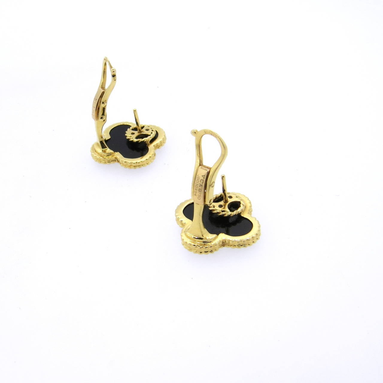 Van Cleef & Arpels Magic Alhambra Black Onyx Gold Earrings 1