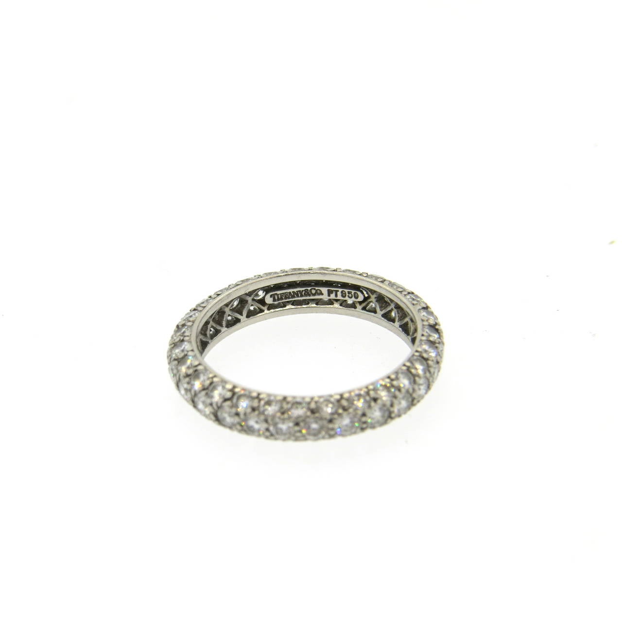 Tiffany & Co. Etoile Platinum Diamond Eternity Wedding Band Ring In Excellent Condition In Lambertville, NJ