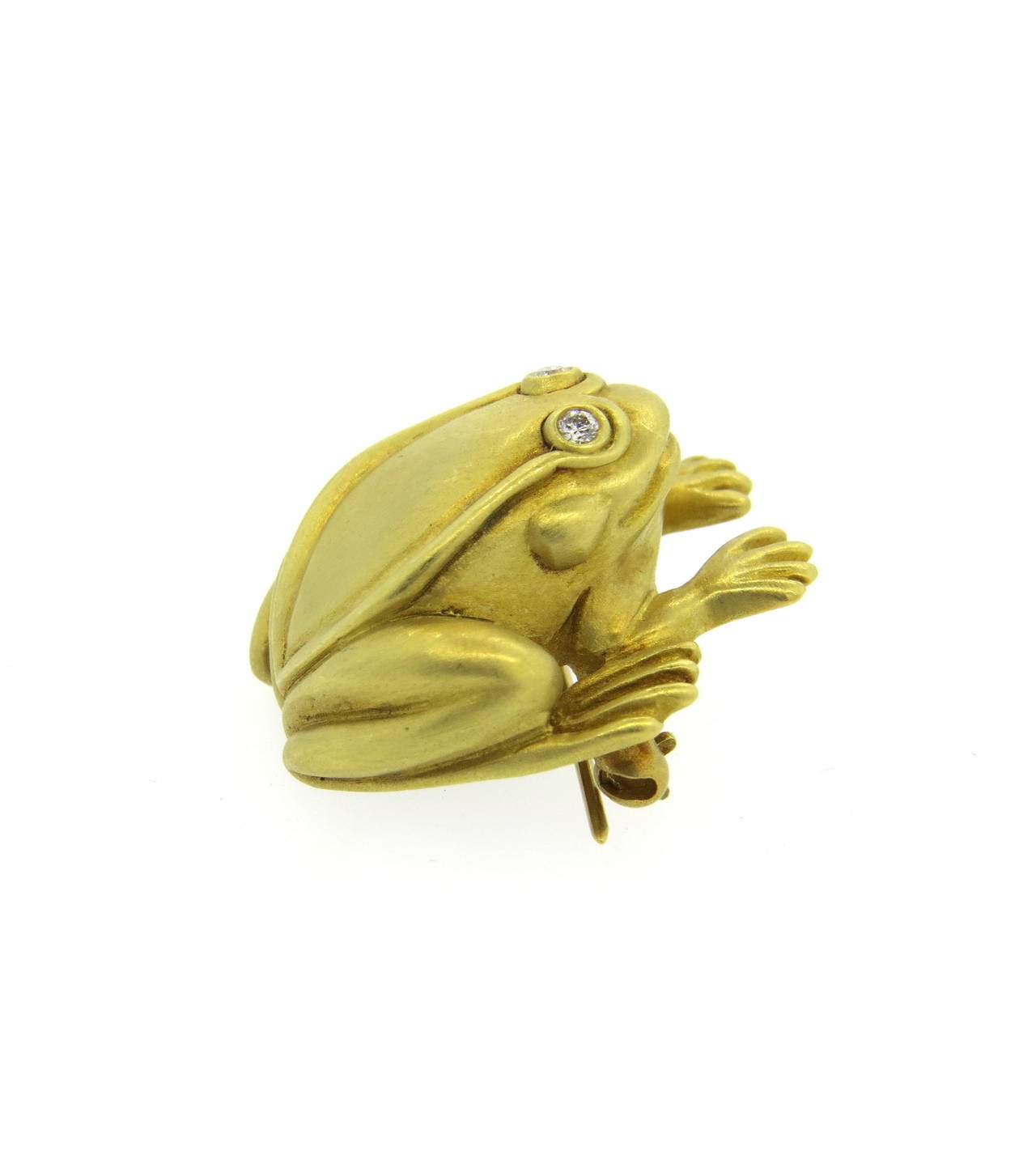 Women's Barry Kieselstein-Cord Frog Diamond Brooch Pin