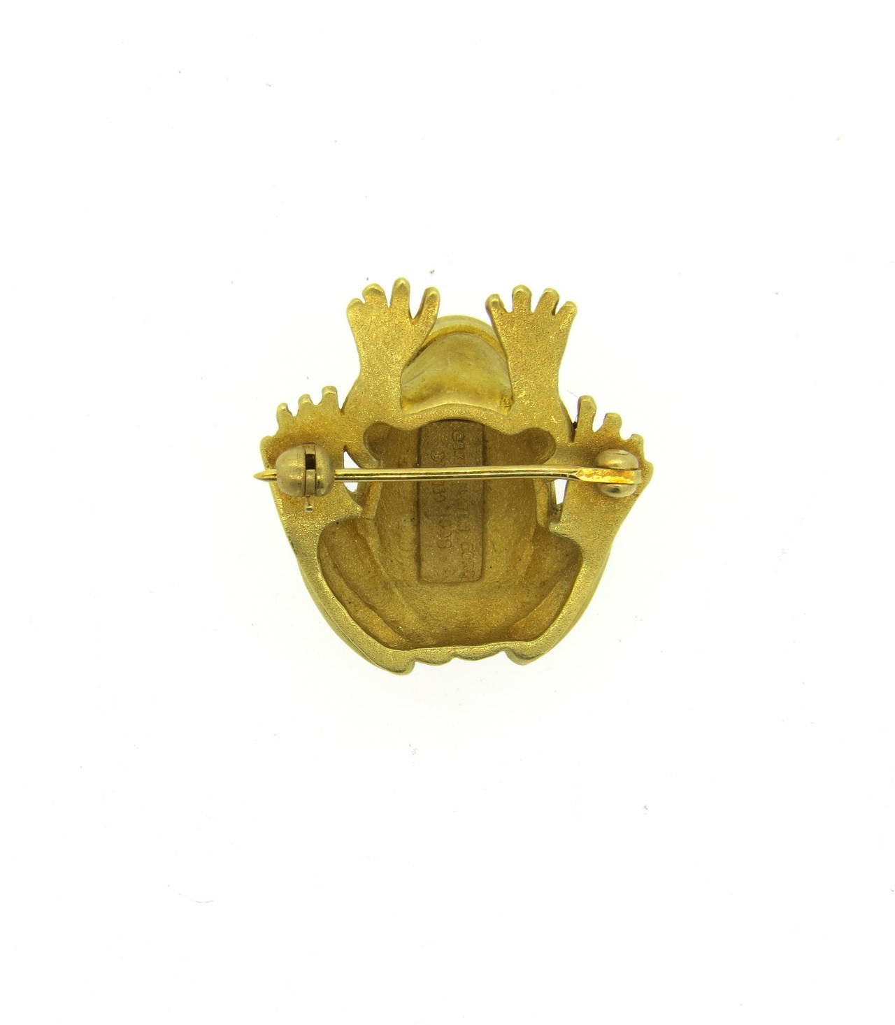 Barry Kieselstein-Cord Frog Diamond Brooch Pin In Excellent Condition In Lambertville, NJ